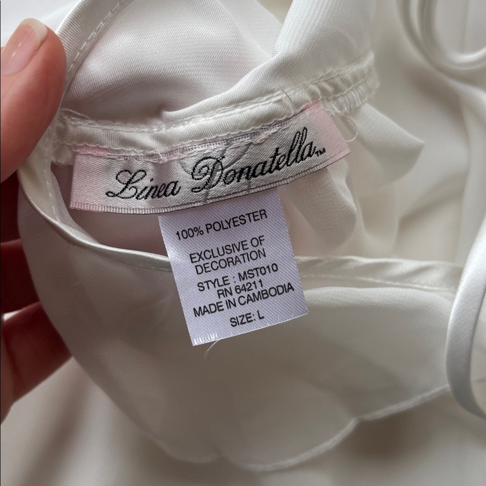 Vintage Y2K Princess Slip Dress White Renaissance Girly 90 L New Fairy Romantic - Picture 16 of 16